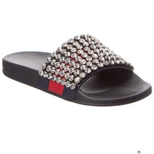 Gucci crystal rubber slide